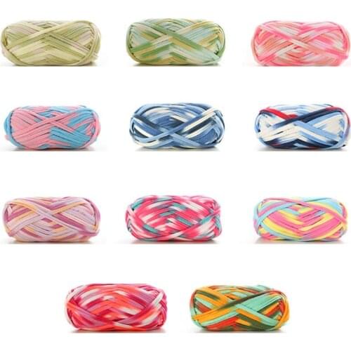 Soft Thick Yarn For Knitting Carpet Hot Sale Handbag Big 8-10mm Crochet Cloth Fancy Yarn lanas para tejer 100g/lot W210