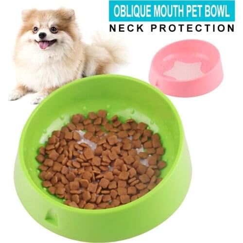 Oblique Mouth Cat Dog Bowl Protection Cervica Vertebra Tongue Cleaning Pets Food Bowls Non-toxic Dogs Feeding Food Water Dishs