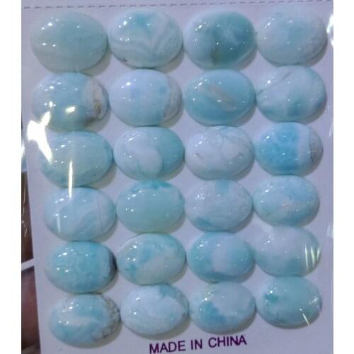 Natural Larimar 15x20mm Oval Gem Cabochon Copper Pectolite Gem stone Cabochon CAB Gem Ring Face 5pcs/lot