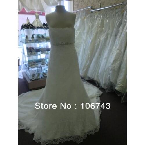 In-kind Shooting 2016 new style Sexy bride wedding Custom size ural ontario lace crystal bandage cute wedding dress