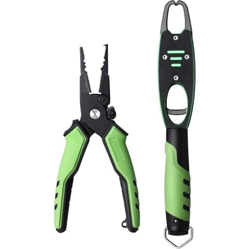 Portable Aluminum alloy Fishing Gripper Fish Lip Grip + fishing line pliers Grab Carp Fishing Lip Grip Tackle Tools Pesca2