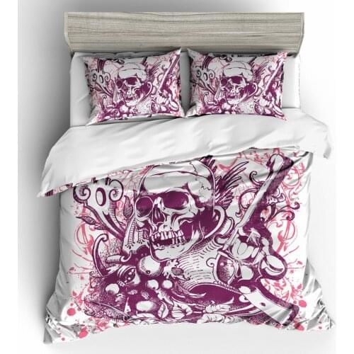 BEST.WENSD luxury bed clothes queen king size sugar skull duvet sets bedding dekbedovertrek 240/220 Halloween christmas bedding