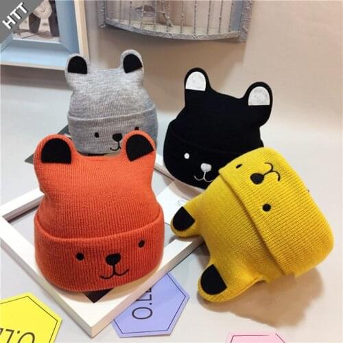 Children hat Cute knitted hat autumn and winter girl baby earmuffs warm wool hedging baby hat lace lace Beanies hat