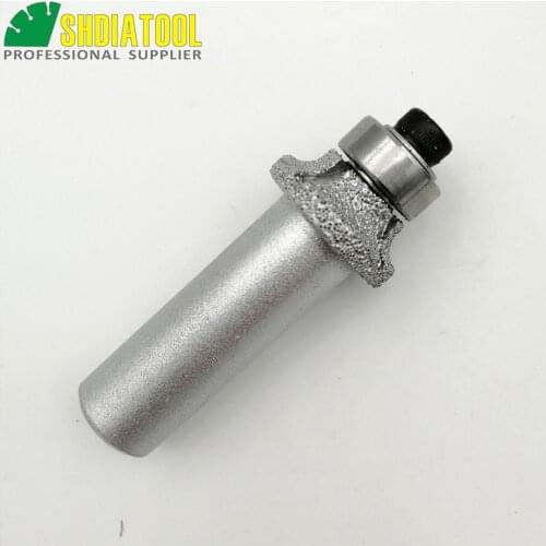SHDIATOOL 2pcs No.5 Vacuum brazed diamond router bits for stone Radius 3mm 12.7mm shank for edge profile diamond grinding cutter