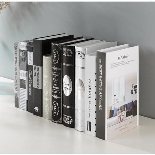 Modern Simple Book Simulation Book Elegant Ornament Office Model Photo Prop Home Decoration for Bar Tea Shop (Random Pattern)