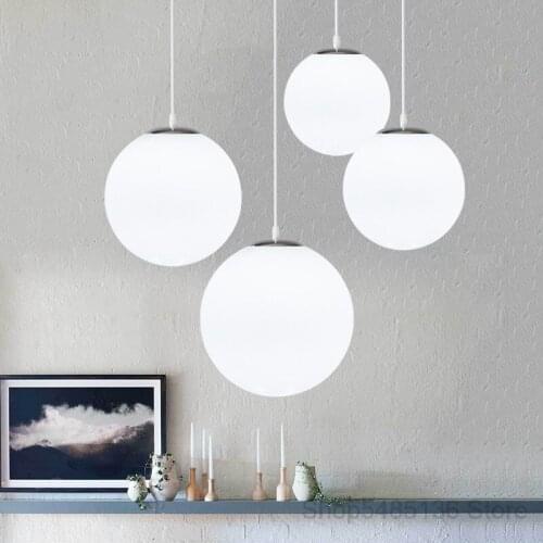Modern Milk White Glass Ball Pendant Lights Bubble Led Hanging Lamp Kitchen Bar Cafe Dining Room Light Fixtures Home Suspension
