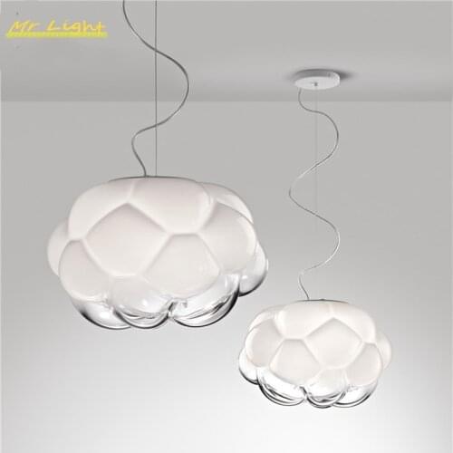 Modern Glass Cloudy Pendant Lights Lighting Nordic Loft Bedroom Pendant Lamp Living Room Dining Room Home Decor Hanging Lamps