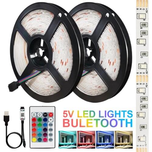 LED Strip Lights 5V led Decor Flexible Tape Diode Bluetooth DC Remote Control Lighting LED SMD2835 RGB 3Key TV Background Luces