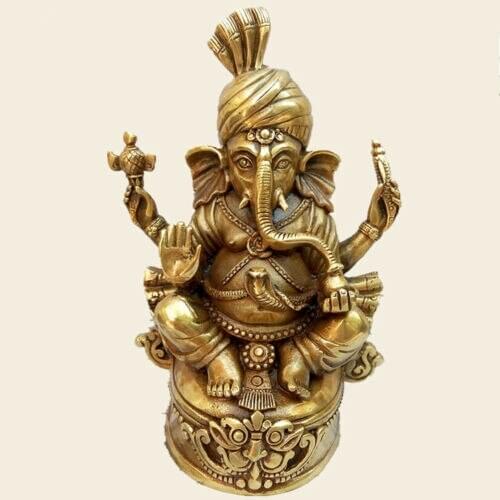Tibet Tibetan Buddhist handmade brass statue mikky Elephant king mammon