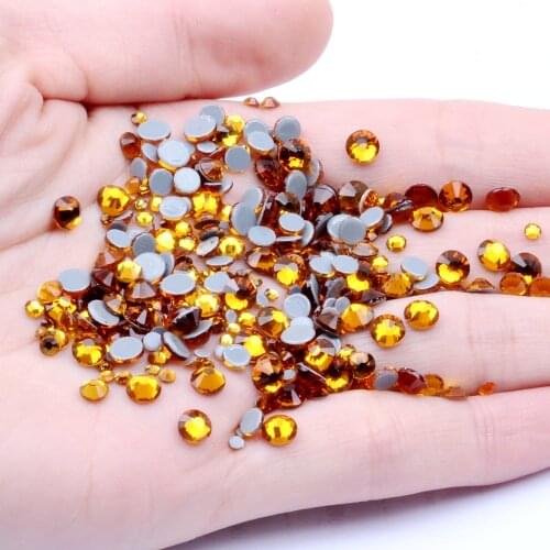 Topaz Crystal Hotfix Rhinestones For Nail ss6-ss30 And Mixed Glue Backing Iron On Strass Stones DIY Garment Clothes Dress Design