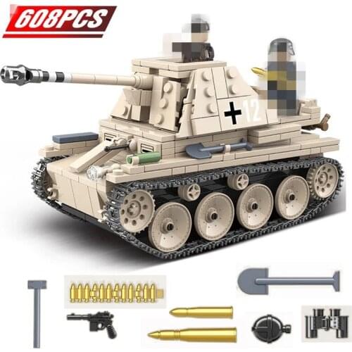 Military Self-anti-tank Gun Lepining Building Blocks Fit Tank Bricks WW2 Army Soldier Weapon Toy Gift for Children