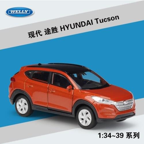Welly 1:36 Hyundai Tucson alloy car model pull-back vehicle Collect gifts Non-remote control type transport toy