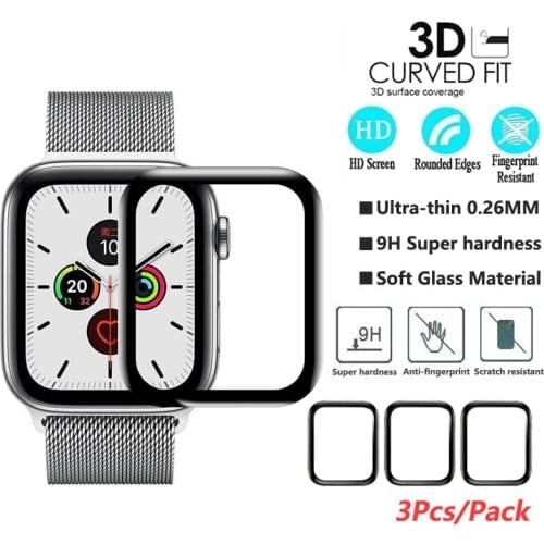 3D HD Soft Glass Film For Apple Watch 6 SE 4 5 44MM 40MM Screen Protector For iWatch 3 2 1 38MM 42MM Accessories (Not Glass)