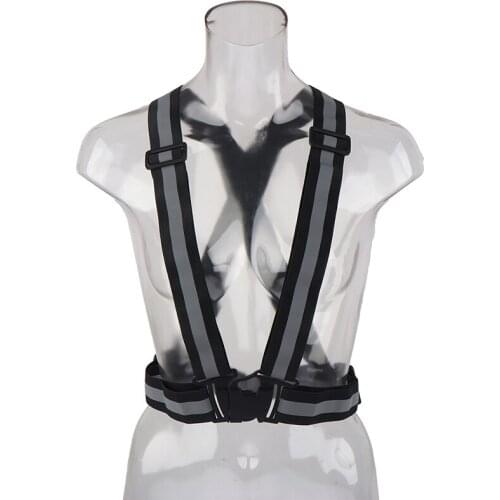 1pc Safety Adjustable Reflective Visibility Vests Car Striped Jacket Highlight For Night Riding Cycling Sports Safety Clothing