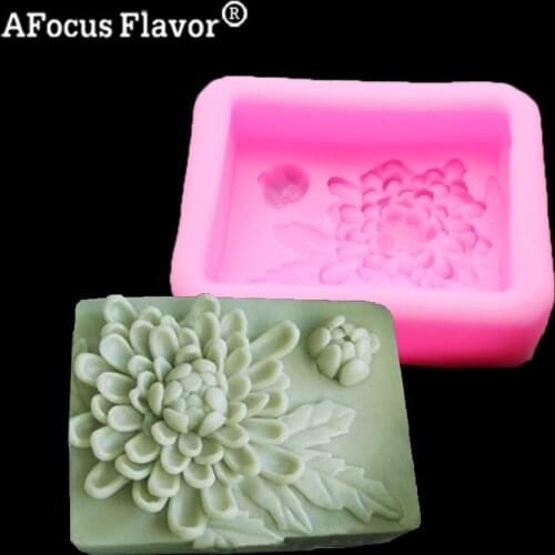 1 Pc DIY Handmade Natural Soap Flower Silicone Molds To Make Chocolate Fudge Cake Decoration Soap Baking Kitchen Cake Tools