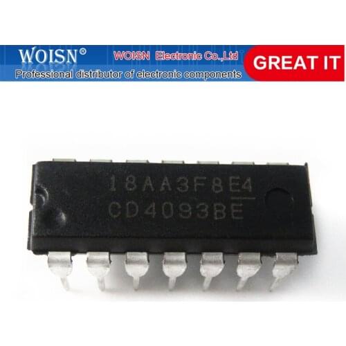 10PCS CD4093BE DIP14 CD4093 DIP new original In Stock