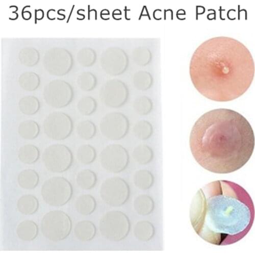 36pcs/sheet Skin Tag Acne Pimple Remover Patch Pimple Absorbing Cover Anti-Infection Invisible Hydrocolloid Treatment Skin Care