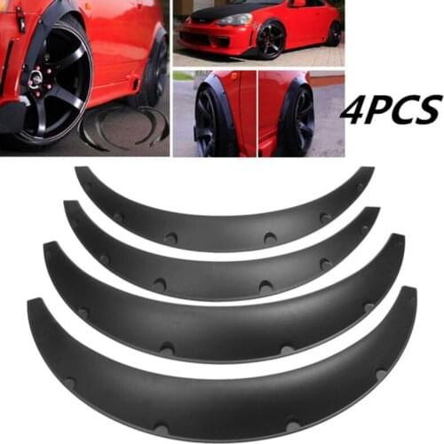 4pcs Car Fender Flares black rubber wheel eyebrow protector Trim Fender Flare Anti-scratch