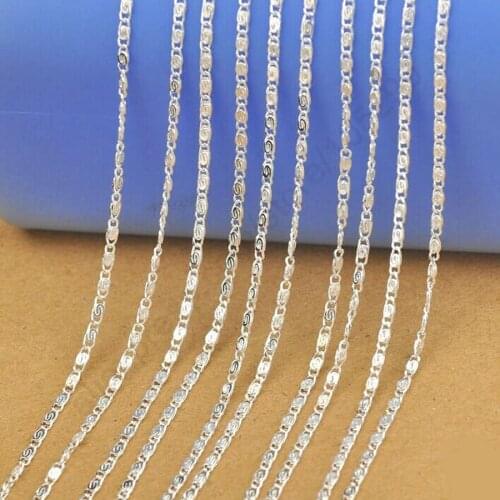 5 PCS Wholesale 24 inches Nice Jewelry 925 Silver colorcolorChain Flat S Necklaces For Pendant