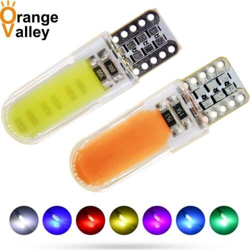 500Pcs T10 W5W 194 501 Auto COB 12chips Silica gel Car Leds Wedge Light Interior Backup Lamps Bulbs DC 12V