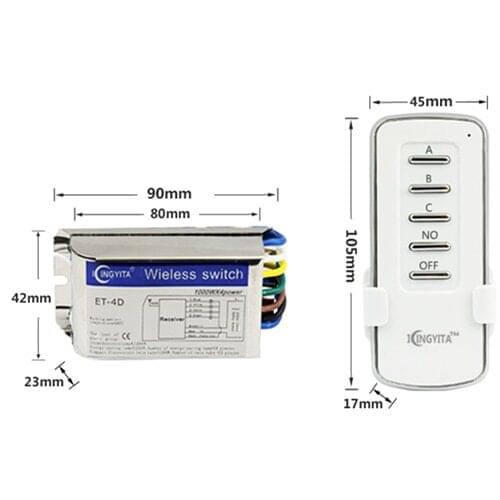1Pcs RF Wireless Smart Home Intelligent Remote Control Swith Teleswitch 1/2/3/4 Channel Gang