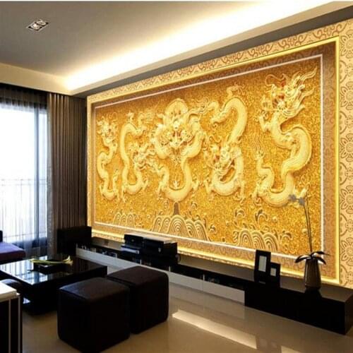 Custom mural large mural bedroom living room TV backdrop wallpaper mural Dragon wallpaper