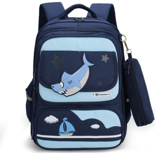 Grade 3-6 Kids Backpacks for Boys Girls School Bag 3D Knapsack Cartoon Shark Pattern Children Backpack Primary Book Bags 2021