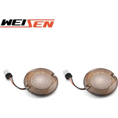 For Harley Electra Glide FLHT 1986-2013 Motorcycle Flasher 1156 Rear Flat Style Diode Amber LED Brake Signal Light