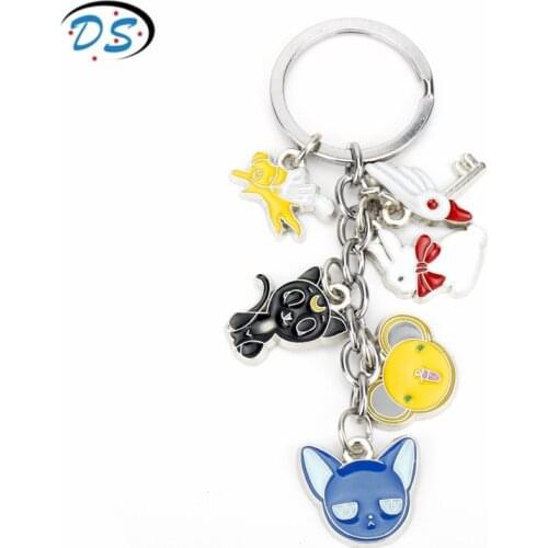 Dongsheng jewelry Cartoon Charms Keychain Anime Jewelry Card Captor Sakura Key Chain Unisex Keyrings chaveiro