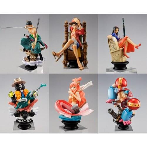 One Piece 2 Years Later New World Luffy Robin Roronoa Zoro BROOK FRANKY Shirahoshi PVC Action Figure Collectible Model Toys Doll