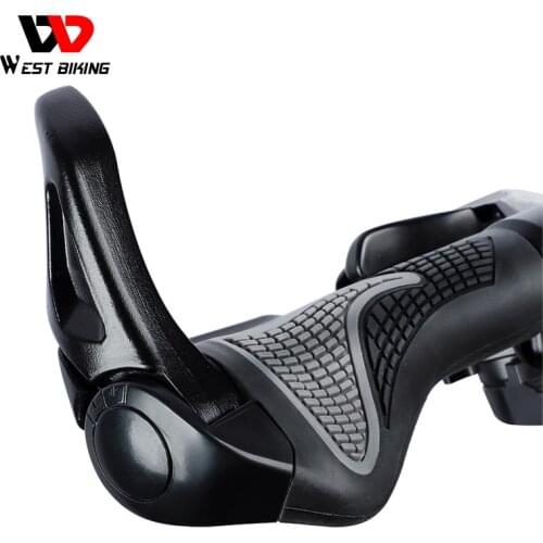 WEST BIKING Bicycle Grip Ergonomic Bike Handlebar Cycling Durable Anti-slip Rubber Mountain Bicycle Accessories Bike Parts 1Pair