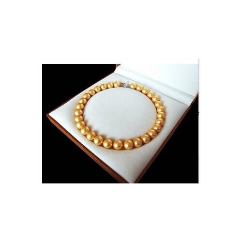 Hot sale Necklace women gift 18INCH Round 11-12mm south sea shell golden pearls Necklaces