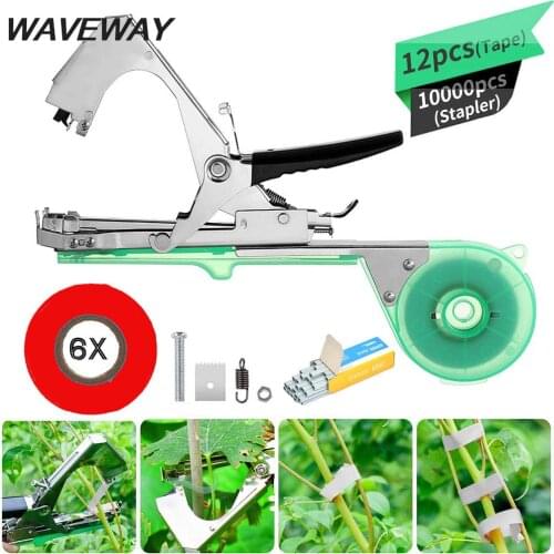 Tying Machine Plant Garden Plant Tapetool Tapener +10 Rolls Tape Set for Vegetable Grape Tomato Cucumber Pepper Flower