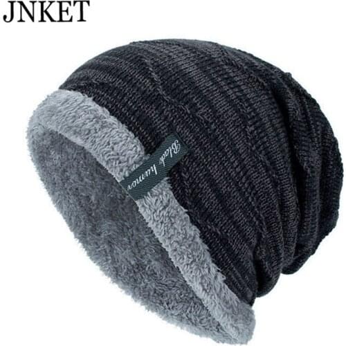 JNKET Winter Jacquard Knitted Hat Men Womens Beanies Hat Skullcap Outdoor Warm Bonnet Knitted Caps Fashion Casual Brimless Hat