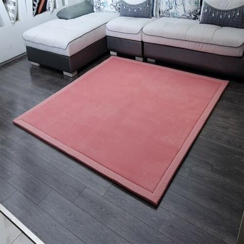 New arrive Simple solid color rectangle Living Room Bedroom Anti-slip Floor Mats Bedroom Water Absorption Carpet Rugs