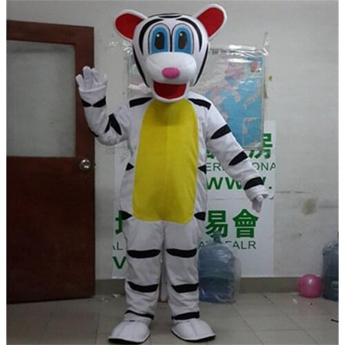 Cute White Tiger Mascot Costume Cosplay Furry Suits Party Game Fursuit Cartoon Dress Outfits Carnival Halloween Xmas Easter Ad
