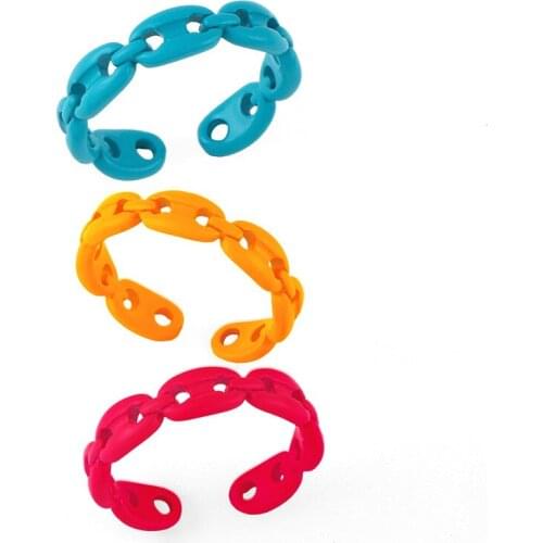 10PCS, 2021 Summer Fashion Colorful coffee bean Ring Candy Color Irregular Opening Rings for Women Party Finger Jewelry