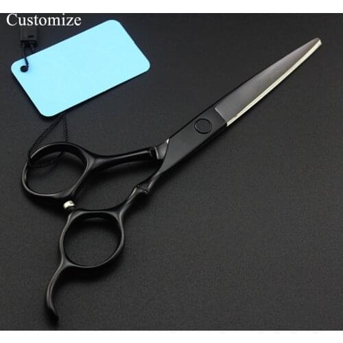 Customize japan steel 6 '' bamboo hair scissors set cutting barber makas haircut scissor Thinning shears hairdressing scissors