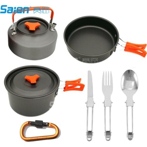 Camping Cookware Set Camping Stove Backpacking Set Outdoor Cooking Mess Kit Camping Kettle Pots and Pans Coffee Kettle