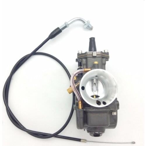 New Carburetor & Cable 30mm PWK30 Racing Flat Side Replace Keihin OKO Carb Chrome