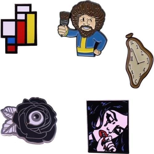 Charm Art Enamel Pins Collection surrealist style Gift