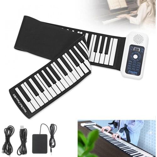 88 Keys USB MIDI Roll Up Piano Portable Electronic Silicone Flexible Keyboard Organ Built-in Speaker with Sustain Pedal