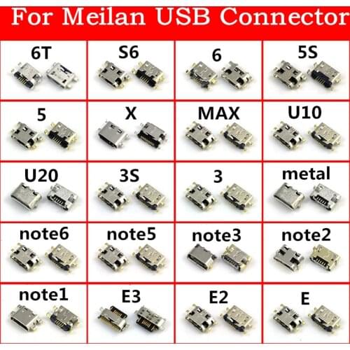 20 Models Micro USB Connector usb Jack charging Socket Female For meilan 6T S6 5S 3S U20 U10 E3 E2 MAX note6532