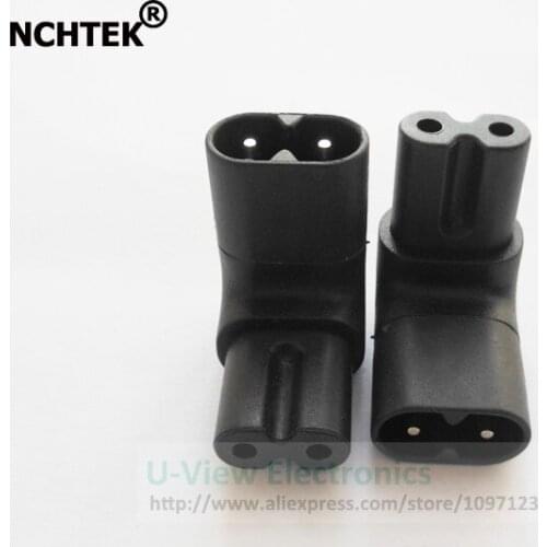 NCHTEK Power Plug Connector, UP Down Angled IEC 320 C7 C8 Figure 8 AC Power Adapter/Free Shipping/2PCS