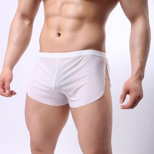 Sexy Men Underwear Briefs Gay Bikini Men Underpants Transparent Briefs Man Soft Smooth Ice Silk Breathable Confortable panties