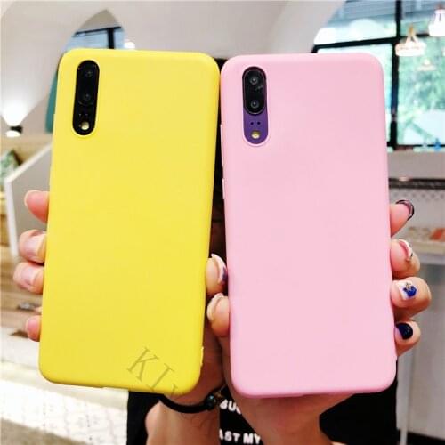 Candy color silicone phone case for huawei p30 lite p20 pro P40 P10 Honor 9 10 20 p smart plus z 2019 matte soft tpu back cover