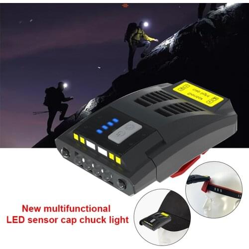 LED Sensor Cap Light Headlight Multifunctional Outdoor Headlamp Clip on Cap Flashlight with Bag For Fishing Camping Cycling Work