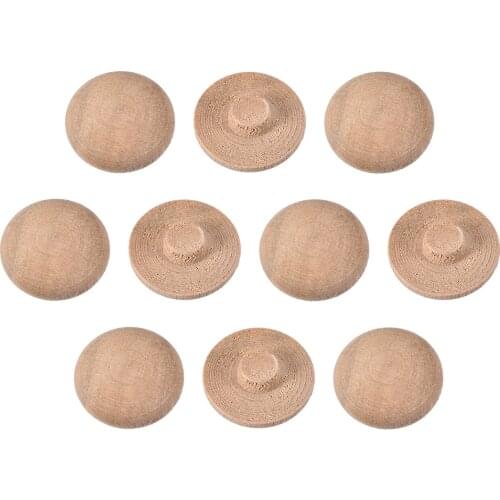 Uxcell 50 Pcs Wood Button Top Plugs 7/25 Inch Cherry Hardwood Furniture Plugs