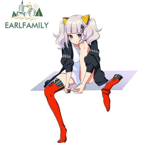 EARLFAMILY 13cm x 10.9cm for Kaguya Luna Vinyl Car Stickers Sunscreen Occlusion Scratch Car Body Decal Windshield DIY Decoration