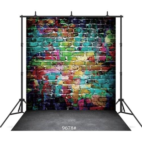 Colored Brick Wall Stone Floor Vinyl Photographic Background Customized For Portrait Baby Shower Backdrops Photo Shoot Booth